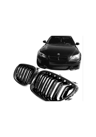 Bmw E60 M5 2003 - 2009 Ön Böbrek Panjur Piano Black Çift Tırnak