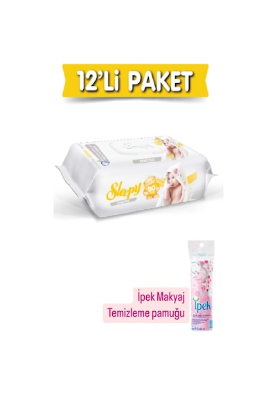 Sensitive Islak Havlu 12x90'lı 12 Paket 1080 Yaprak + İpek Makyaj Pamuğu