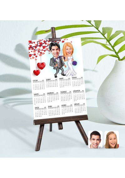 Kişiye Özel 15X21 Cm Fotoğraf Kartlı Evleniyoruz Karikatürlü Şöva N11.110