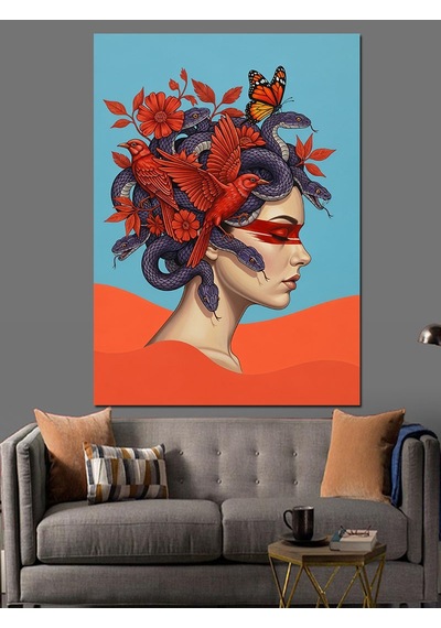 Ahşap Tablo Medusa Çizimi