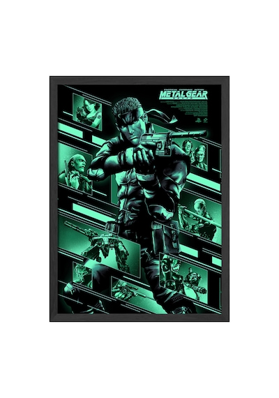 Metal Gear Solid Siyah Ahşap Çerçeveli Poster, Dekoratif Oyun Duvar Tablosu