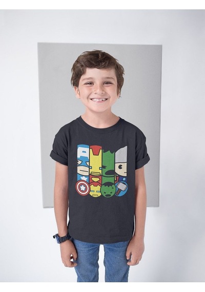 Sevbano Kaptan Amerika, Ironman, Hulk, Thor Baskılı Unisex Avengers Yenil SIYAH