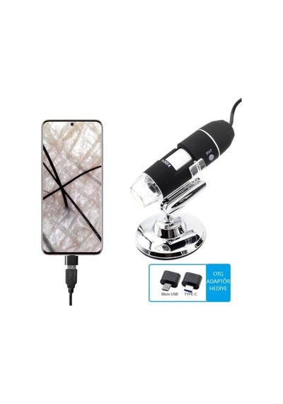 Plentiful 1600x Usb Dijital Mikroskop 2mp 8 Led Saç & Cilt Analiz Kamerası