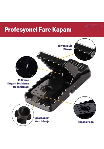 Fare Tuzağı 6'lı Paket, Güçlü Yaylı Kemirgen Yakalama Sistemi Yeniden Kullanılabilir Hijyenik Fare Kapanı