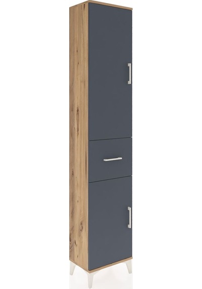 Arges Dolap 4 Raflı Tek Çekmeceli 2 Kapaklı 44x30x221 Çam-ant... Çam