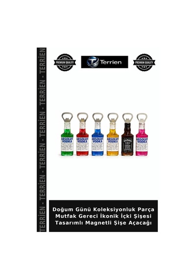 Doğum Günü Koleksiyonluk Parça Mutfak Gereci İkonik İçki Şişesi Tasarımlı Magnetli Şişe Açacağı Çok Renkli