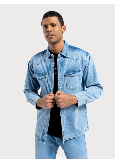 Lf2036213 Gömlek U.kol Denim