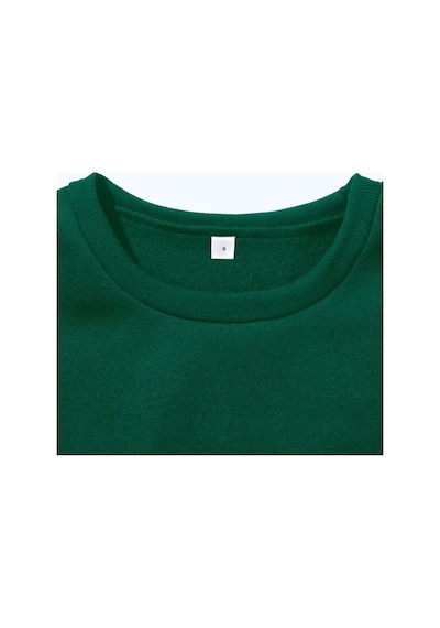 Herkesemoda Love Baskı Detaylı Bisiklet Yaka Sweatshirt Yeşil