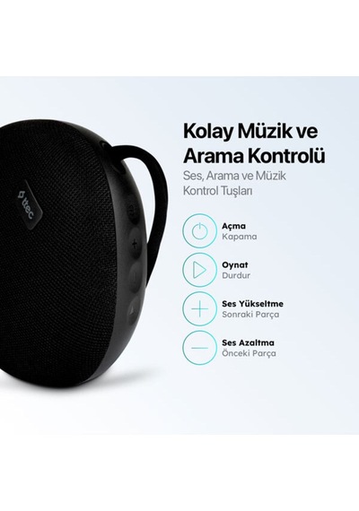 Rock Ipx7 Dereceli Suya Ve Toza Dayanıklı Taşınabilir Bluetooth 5.0 Kablosuz Hoparlör