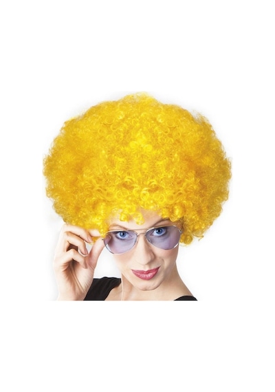 Sarı Renk Kıvırcık Afro Bonus Peruk Altın Sarısı