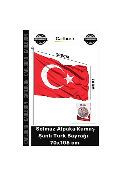 Şanlıbayrak Kaliteli Dış Mekan Solmaz 70x105 Cm Alpaka Kumaş Ay Yıldızlı Şanlı Türk Bayrağı 1