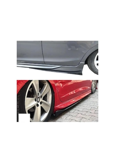 Renault Clio 4 2012-2019 Yan Marşpiyel Altı Lip Kulaklı Kısa 86 Cm Piona Black Parlak Siyah 2li
