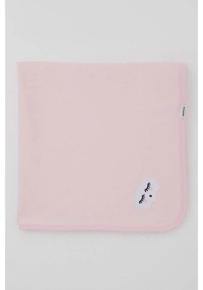 Breeze Yenidoğan Bebek Battaniyesi Uykucu Bulut Nakışlı Standart, Pembe