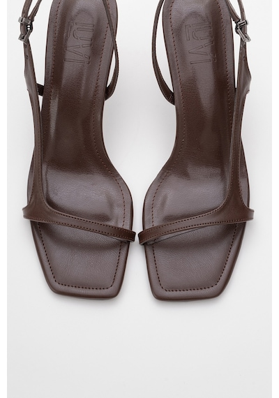 Luvishoes Luvi Shoes Melby Kahve Cilt Kadın Topuklu Ayakkabı Kahve Rengi Kahverengi