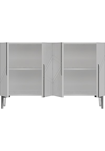 Ka1228bs Evva Konsol Ve Tv Sehpası Beyaz-silver 120cm