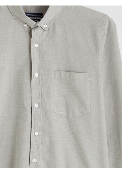 Lcwaıkıkı Classic Gri Regular Fit Oxford Erkek Gömlek