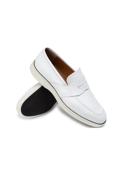 Deery Hakiki Deri Beyaz Erkek Loafer Ayakkabı - 01960mbyzc01 Beyaz
