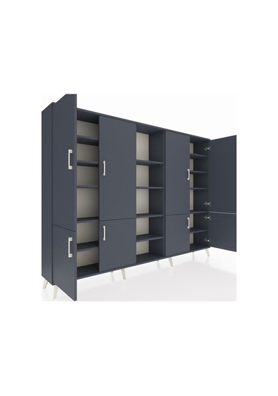 Arges Dolap 14 Raflı 8 Kapaklı 220x30x163 Antrasit-antrasit Antrasit - Antrasit Arges Dolap 14 Raflı 8 Kapaklı 220x30x163 Antrasit-antrasit Antrasit - Antrasit