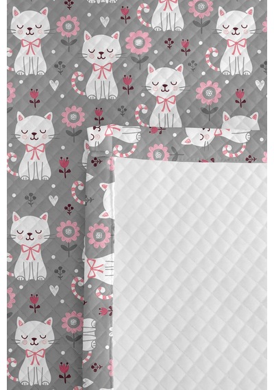 Evimde Bambaşka Kedi Gri Kız Çocuk Pike Takımı - Çiçekli Pembe Bebek Odası Mevsimlik Yatak Örtüsü - 160x220 CM Evimde Bambaşka Kedi Gri Kız Çocuk Pike Takımı - Çiçekli Pembe Bebek Odası Mevsimlik Yatak Örtüsü - 160x220 CM