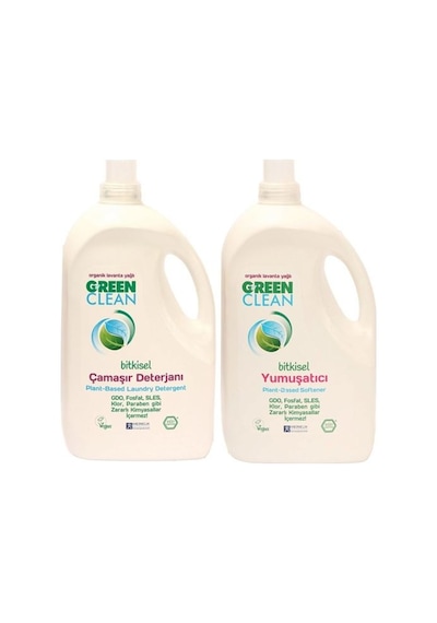 U Green Clean Organik Çamaşır Deterjanı + Yumuşatıcı 2 x 2750 ML
