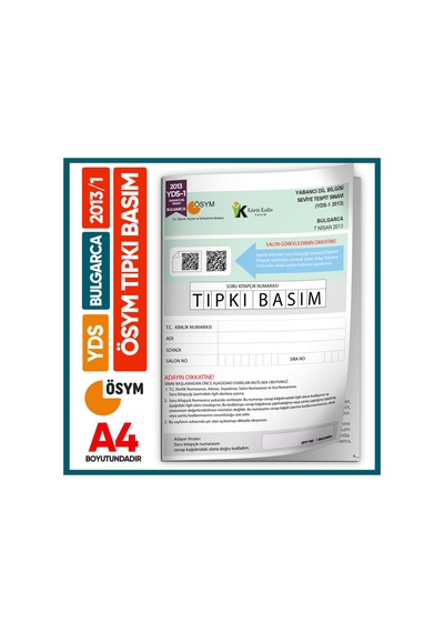 Yds Bulgarca 2013/1 Yabancı Dil Sınavı Ösym Tıpkı Basım Çıkmış So