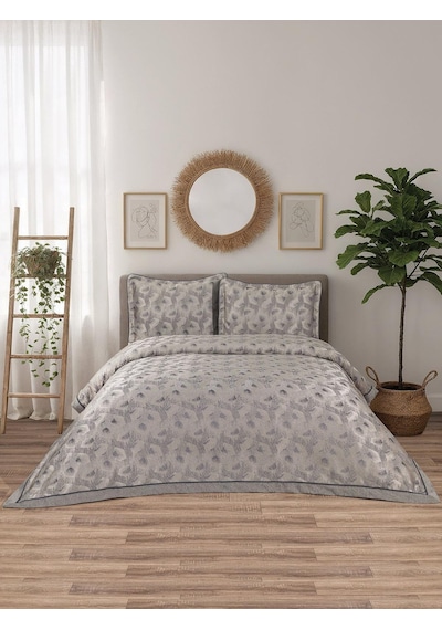 Calantha Lotus 3 Parça Gri Pike Takımı 240 X 260 Cm Gri