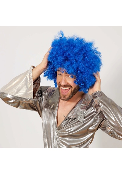 Mavi - 705 - Renk Kıvırcık Afro - Csmo-tex - Bonus Peruk