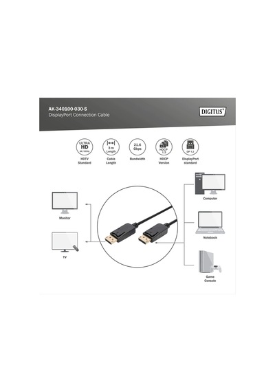 Dıgıtus Dp Görüntü Kablosu 3m Ak-340100-030-s -216577