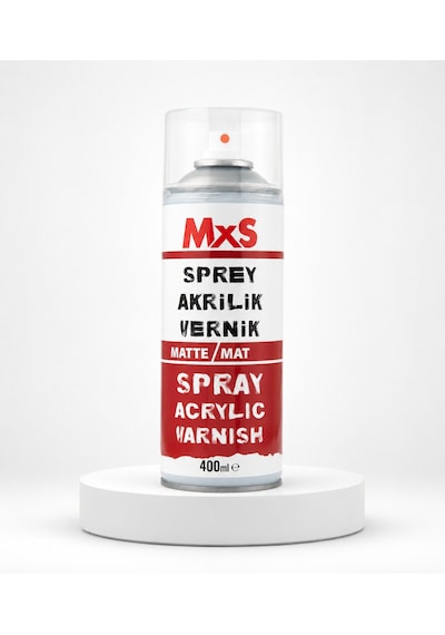 Mxs Akrilik Mat Vernik Spreyi 400 Ml Şeffaf Koruyucu Son Kat Siyah