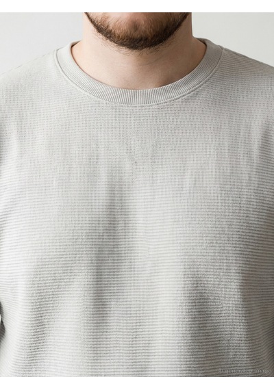 Lcw Eco Gri Bisiklet Yaka Uzun Kollu Dokulu Erkek Sweatshirt