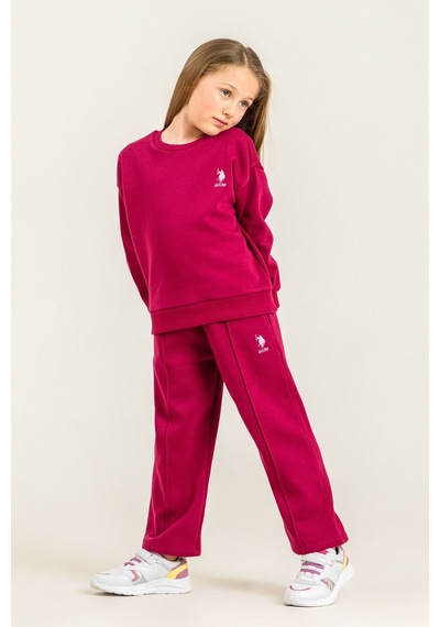 U.S. Polo Assn. Kız Çocuk Baskılı Bordo Uzun Kol Eşofman Takımı Us2707-c-v2 Us2707-c-v2