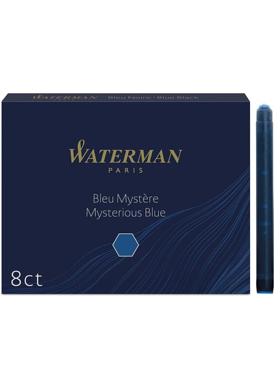 Waterman Dolma Kalem Kartuşu, Siyah Mavi, 8'li Paket