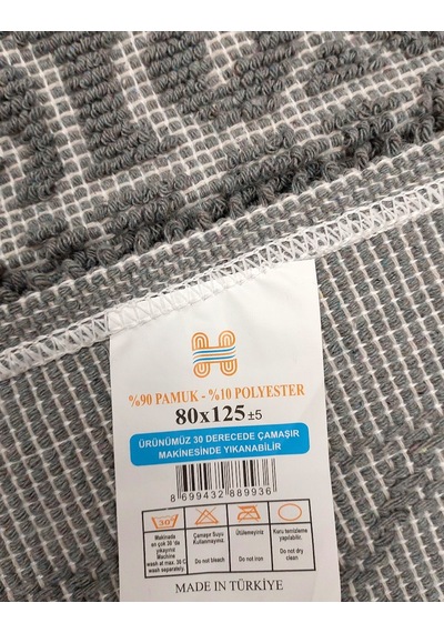 Pamuklu Bukle Lüks Kilim 80x125 -soni Gri Gri