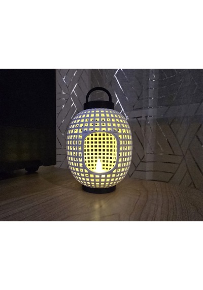 En-cag Japon Esintili Izgara Desenli Fener Tealight Mumluk Dekoratif Rüzgar Feneri Bss Çok Renkli
