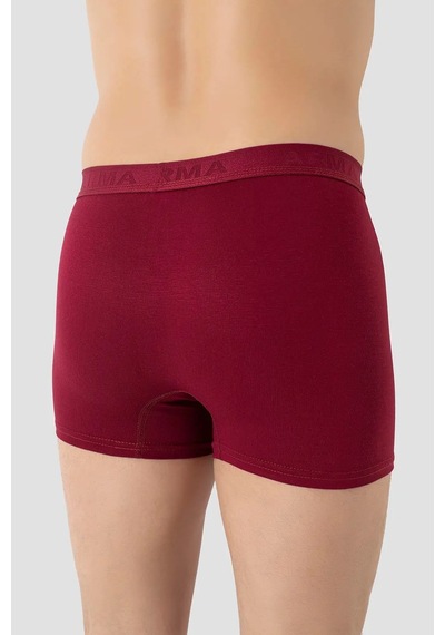Hadpols Delux Serisi Bay İç Giyim Esnek Erkek Bordo Bambu Boxer 3'lü Paket