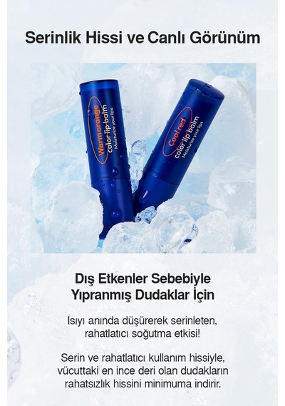 Renk Değiştiren, Hyalüronik Asitli Nemlendirici Balm Dashu Mens Color Change Lip Balm Cool Red