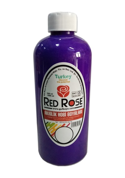 Mor Renk Akrilik Hobi Boyası Red Rose 500Ml