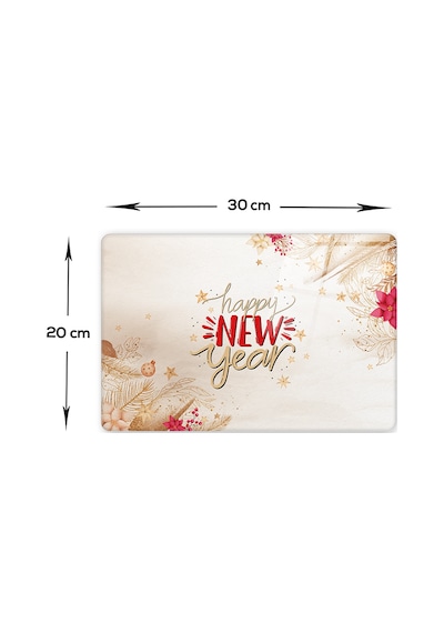 Decorita Cam Kesme Tahtası|Happy New Year -Gold|20cm x 30cm