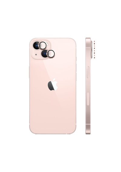 Safeus Safir Temperli Kamera Lens Koruyucu Apple Uyumlu iPhone 13 Ve Mini İle Pembe