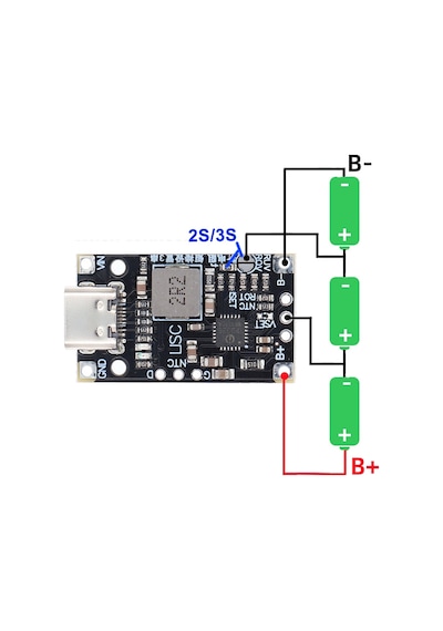 2s Ip2326 Lityum Pil Şarj Devresi 1.5a 15w 3s Li-ion Type-c Usb Giriş 8.4v Batarya Akü 18650 Qc Hızl