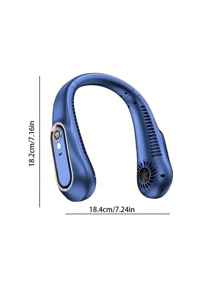 Led Göstergeli Boyun Fanı Şarjlı Taşınabilir Serinletici Vantilatör 5 Hız Ayarlı Boyunluk Fan