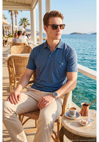Buratti Pamuklu Regular Fit Göğüs Cepli Düğmeli Polo T Shirt Erkek Polo T Shirt 4565001 İndigo Buratti Pamuklu Regular Fit Göğüs Cepli Düğmeli Polo T Shirt Erkek Polo T Shirt 4565001 İndigo