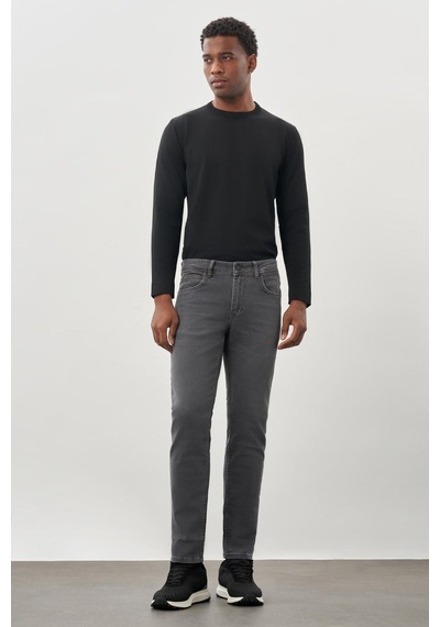 Açık Füme Düz Gabardin Pamuklu 5 Cep Slim Fit Casual Denim Pantolon 1023245158 Açık Füme
