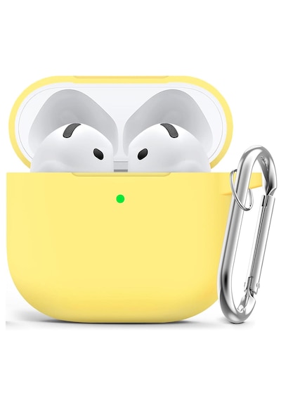 Apple Uyumlu AirPods 4. Nesil Soft Silikon Kılıf Düz Renkler Sarı
