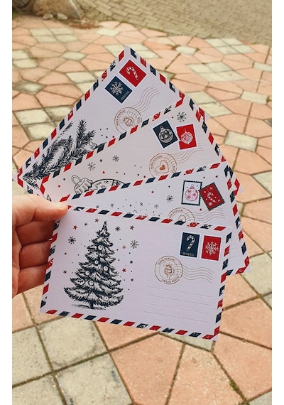 Yeni Yıl Nostalji Posta Kartları Yılbaşı Kartları Tebrik Kartı Özel Gün Not Kartı
