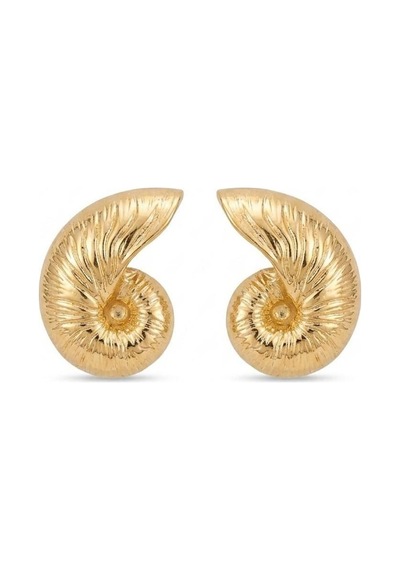 Tırtık Desenli Salyangoz Gold Küpe