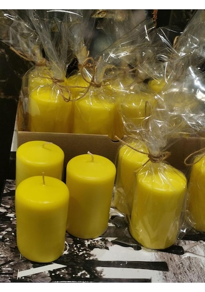 İv Candles Citronella Sineksavar Limon Sarısı 4'lü Baton Mum Çok Renkli