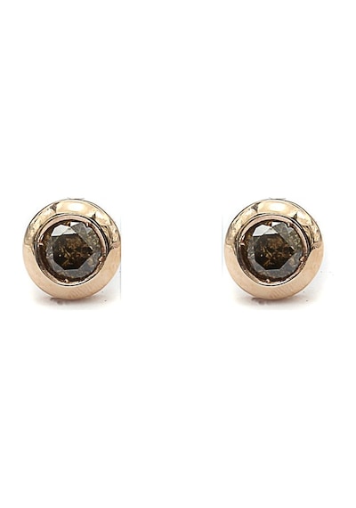 0.30 Karat Brown Pırlanta Rose Altın Küpe 18 Ayar