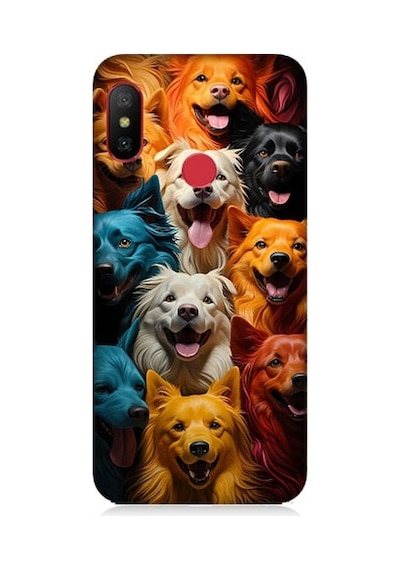 Xiaomi Redmi 6 Pro Uyumlu Sevimli Köpekler Desenli Silikon Kılıf