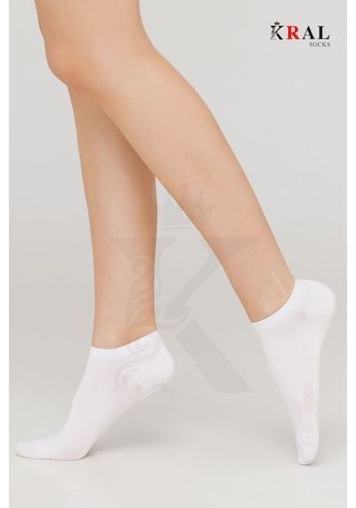 Kral Socks Kadın - Erkek 8 Li - 8 Çift Pamuklu Terletmez Yazlık Görünmez Çorap Seti Beyaz
